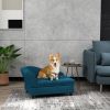Plush Dog Sofa Bed with Backrest & Under-Seat Storage