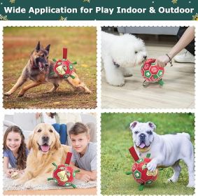 Christmas Dog Soccer Ball with Tug Straps - 8 Inch