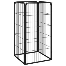 Black Steel Dog Playpen 19.7 x 39.4 Inch Panels