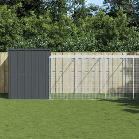 Anthracite Steel Dog House with 501 Inch Extended Run