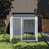Anthracite Steel Dog House & Run 43 x 79 Inch