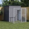 Anthracite Steel Dog House & Run 65 x 99 Inch