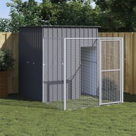 Anthracite Steel Dog House & Run 65 x 99 Inch