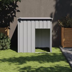 Light Gray Steel Dog House 43 x 40 x 43 Inch