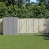 Light Gray Steel Dog House & Run 84 x 341 Inch