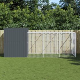 Anthracite Steel Dog House & Run 84 x 180 Inch