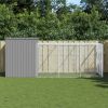 Light Gray Steel Dog House & Run 84 x 180 Inch