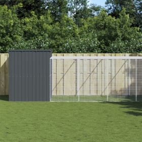 Steel Dog House with Extended Run - 84 x 341 Inch