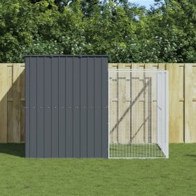 Large Galvanized Steel Dog House & Run - 84 x 99 Inch