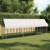 Steel Dog Kennel with Canopy 157.5 x 39.4 x 59 Inch