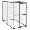 Steel Outdoor Dog Kennel with Mesh Walls for Large Breeds
