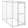 Silver Galvanized Steel Dog Kennel 43 x 87 x 71 Inch