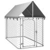 Heavy-Duty Dog Kennel with Waterproof Roof Canopy