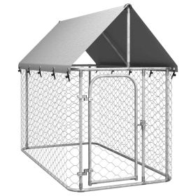 Heavy-Duty Dog Kennel with Waterproof Roof Canopy