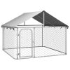 Galvanized Steel Dog Kennel with Fire-Resistant Canopy