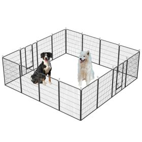 16-Panel Outdoor Dog Playpen 40 Inch with Doors