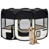 Foldable Fabric Dog Playpen 49 Inch - Black & Cream