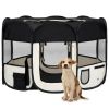 Foldable Dog Playpen with Carry Bag 43 x 43 Inch, Black