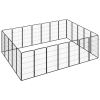 Collapsible Black Steel Dog Playpen - 24 Panel, Large