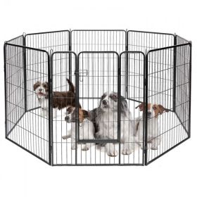 40 Inch 8-Panel Foldable Metal Dog Playpen & Pet Fence