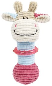 Pet Life Giraffe Plush Squeaky Teething Puppy Toy