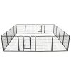 Foldable 16-Panel Steel Dog Playpen - 31.5 Inch Black