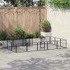 Black Powder-Coated Steel Dog Playpen with 2 Doors