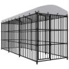 Steel Dog Kennel with Waterproof Roof 177 x 59 Inch