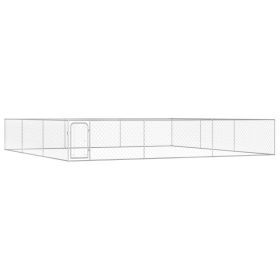 Extra Large Silver Galvanized Steel Dog Kennel