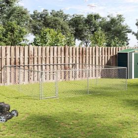 Galvanized Steel Dog Kennel 13.1 x 13.1 Ft Chain-Link