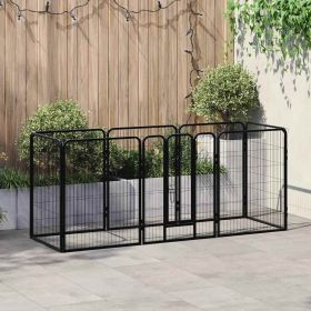 Foldable Black Steel Dog Playpen 31.5 x 39.4 Inch