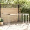Silver Steel Dog Kennel 78.7 x 78.7 x 39.4 Inch