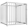 Silver Steel Mesh Dog Kennel 39 x 39 x 39 Inch