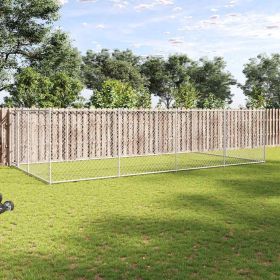 Silver Steel Dog Kennel 299 x 150 Inch for Large Breeds