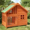 Solid Pine Dog Kennel 37.8 x 23.8 x 34 Inch, Brown