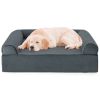 Orthopedic Memory Foam Dog Bed with Cooling Gel & Headrest