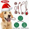 Petjoy 5-Piece Christmas Rope Chew Toy Set