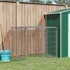 Silver Steel Dog Kennel with PE Roof - 43.3 Inch Wide
