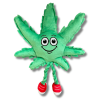 MJ Marijuana Leaf Squeaky Plush Dog Toy with Crinkle
