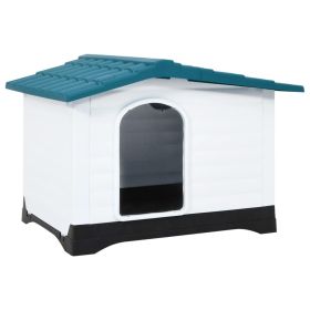 Polypropylene Dog House 35.6 x 26.8 x 26 Inch - Blue & White