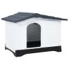 Small Elevated Polypropylene Dog House - Gray & White
