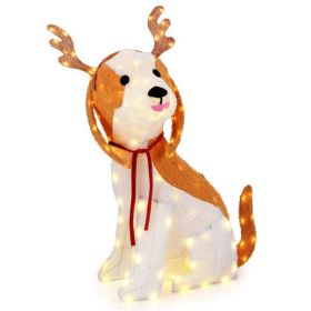 43.5 Inch LED Lighted Christmas Puppy Yard Decoration