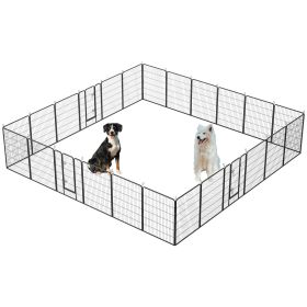 24-Panel Foldable Dog Playpen 40 Inch with Lockable Door