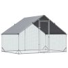 Walk-In Metal Chicken Coop Run 10 x 6.5 Ft with Cover