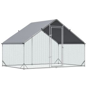 Walk-In Metal Chicken Coop Run 10 x 6.5 Ft with Cover