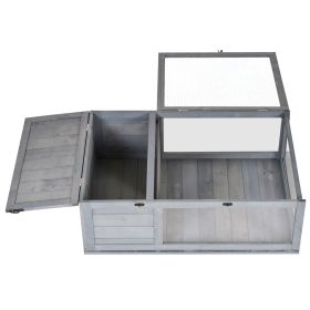 Wooden Tortoise House & Reptile Habitat, Gray