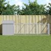 Light Gray Steel Dog House with 159 Inch Extended Run