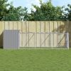 Light Gray Steel Dog House & Run 43 x 159 Inch