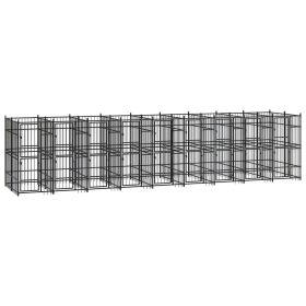Powder-Coated Steel Dog Kennel 180 Sq Ft Outdoor Pen