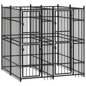 Powder-Coated Steel Dog Kennel 39.7 Sq Ft - 75 x 75 Inch
